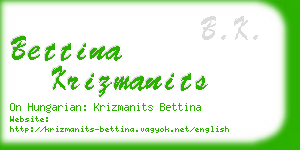 bettina krizmanits business card